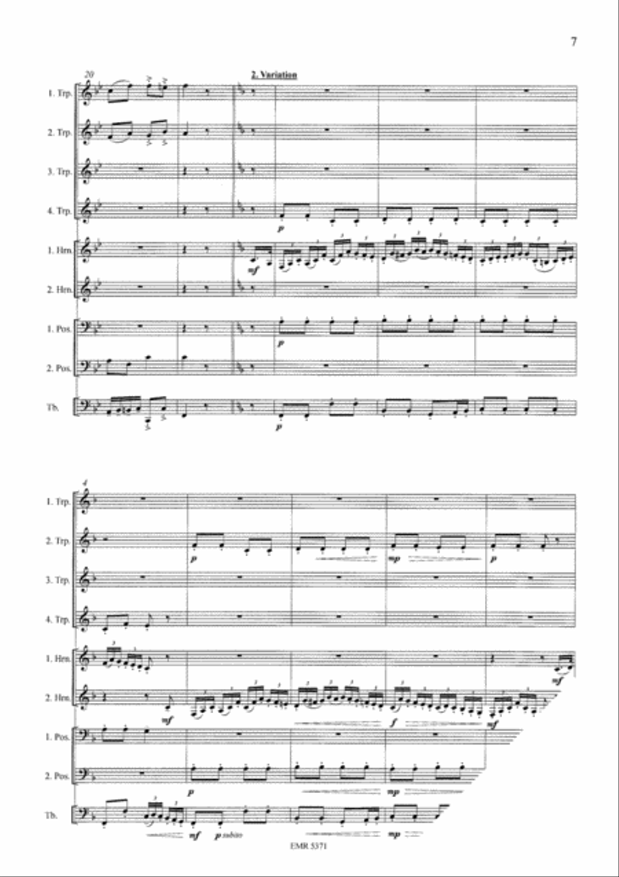 Thema und Variationen Brass Ensemble scores gallery preview page 7