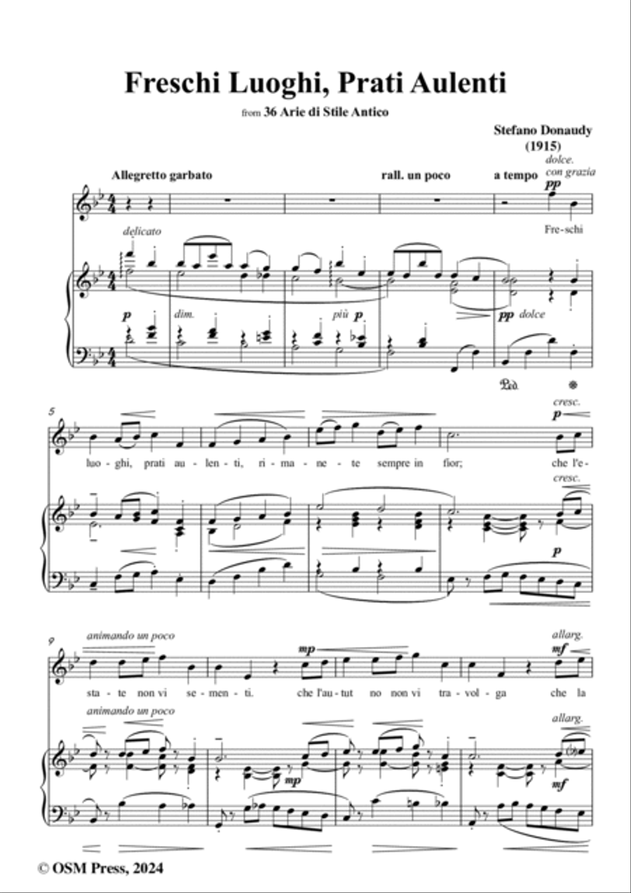 Donaudy-Freschi Luoghi,Prati Aulenti,in B flat Major Voice scores gallery preview page 2