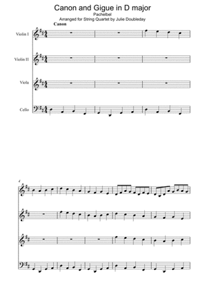 Pachelbel: Canon and Gigue for String Quartet - Score and Parts