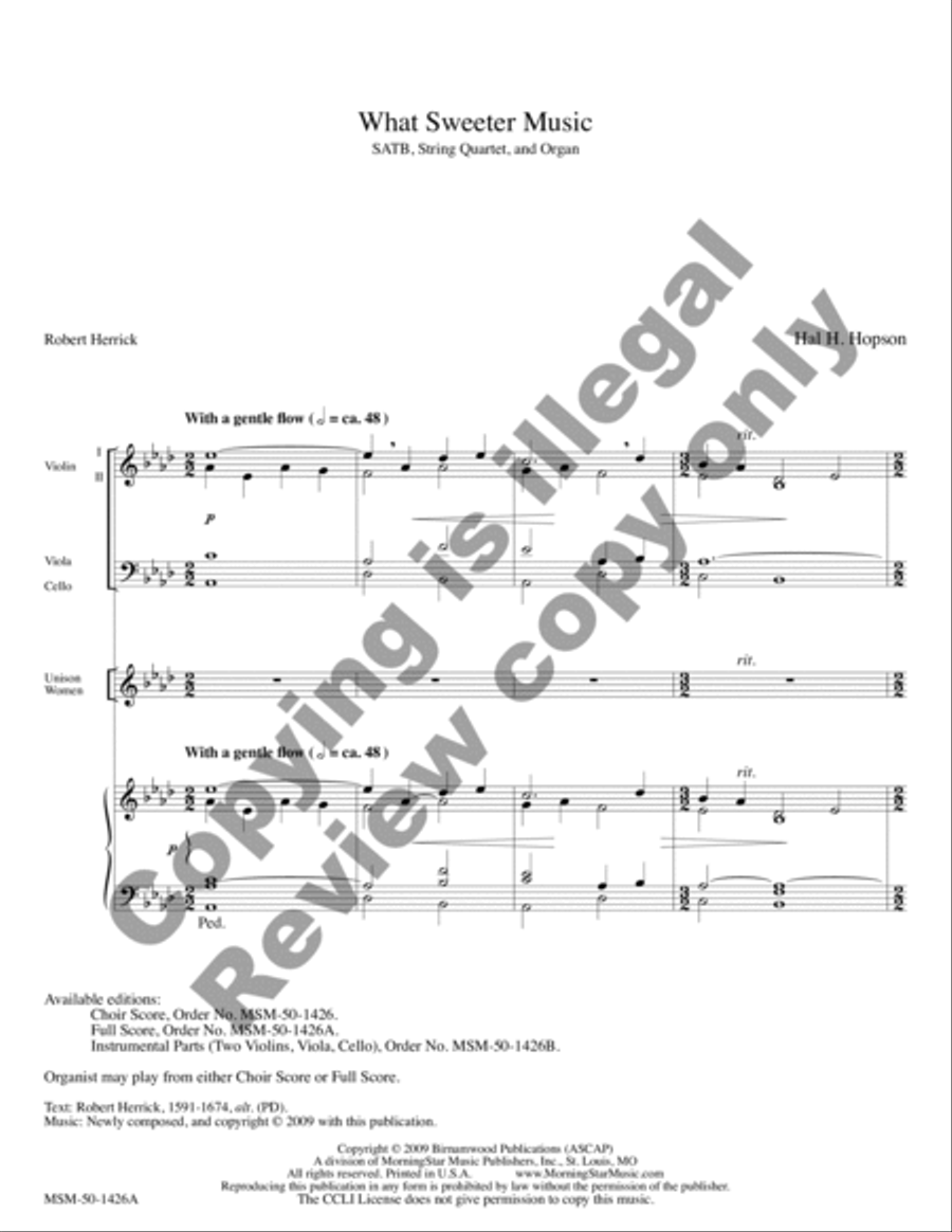 What Sweeter Music (Full Score) image number null