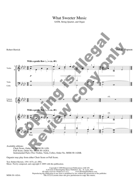 What Sweeter Music (Full Score) image number null