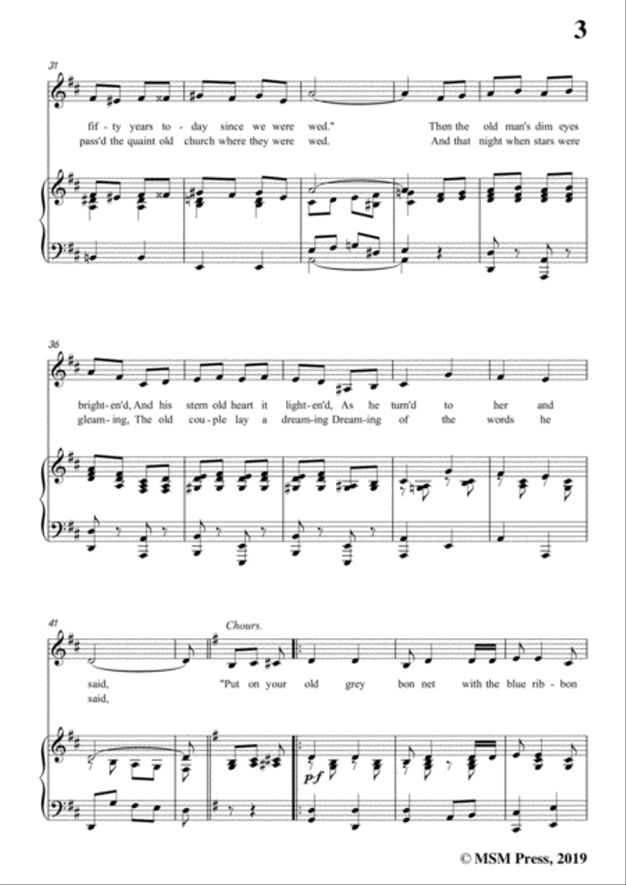 Percy Wenrich-Put On Your Old Grey Bonnet,in D Major,for Voice&Piano Voice scores gallery preview page 5
