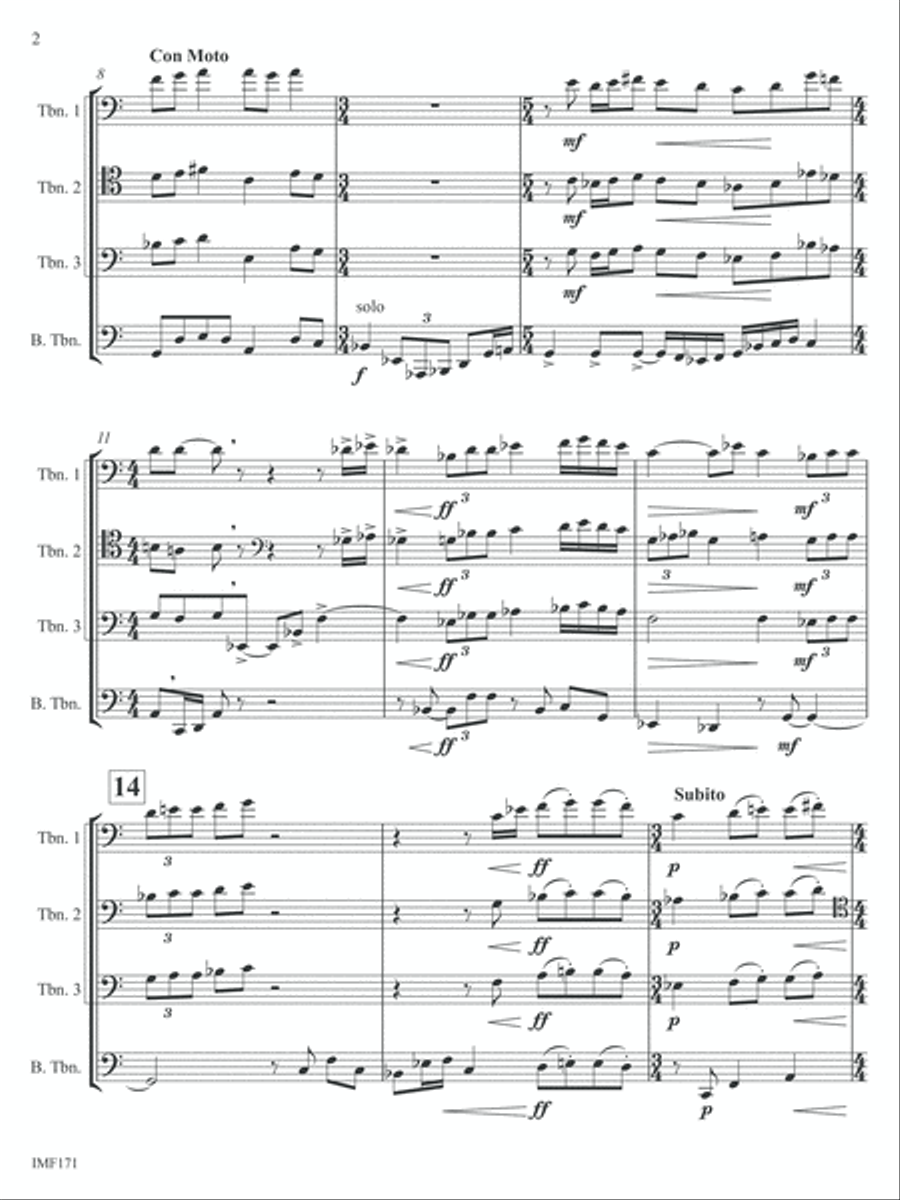 Hymn and Alleluia Trombone Quartet scores gallery preview page 4