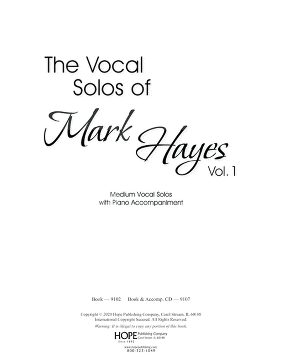 The Vocal Solos of Mark Hayes, Vol. 1-Digital Download