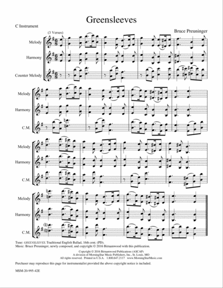 Greensleeves Piano and Keyboard scores gallery preview page 2