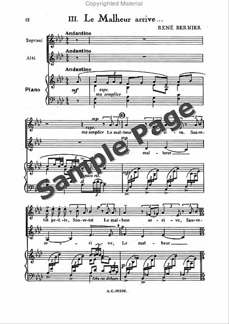 Bernier R Sortileges Ingenus (ep) Women's Choir scores gallery preview page 13