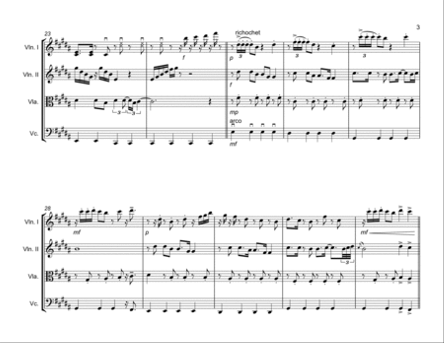 Rather Be String Quartet scores gallery preview page 3