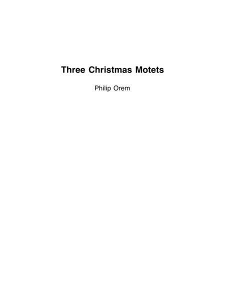 Three Christmas Motets - 1) Christmas Eve image number null