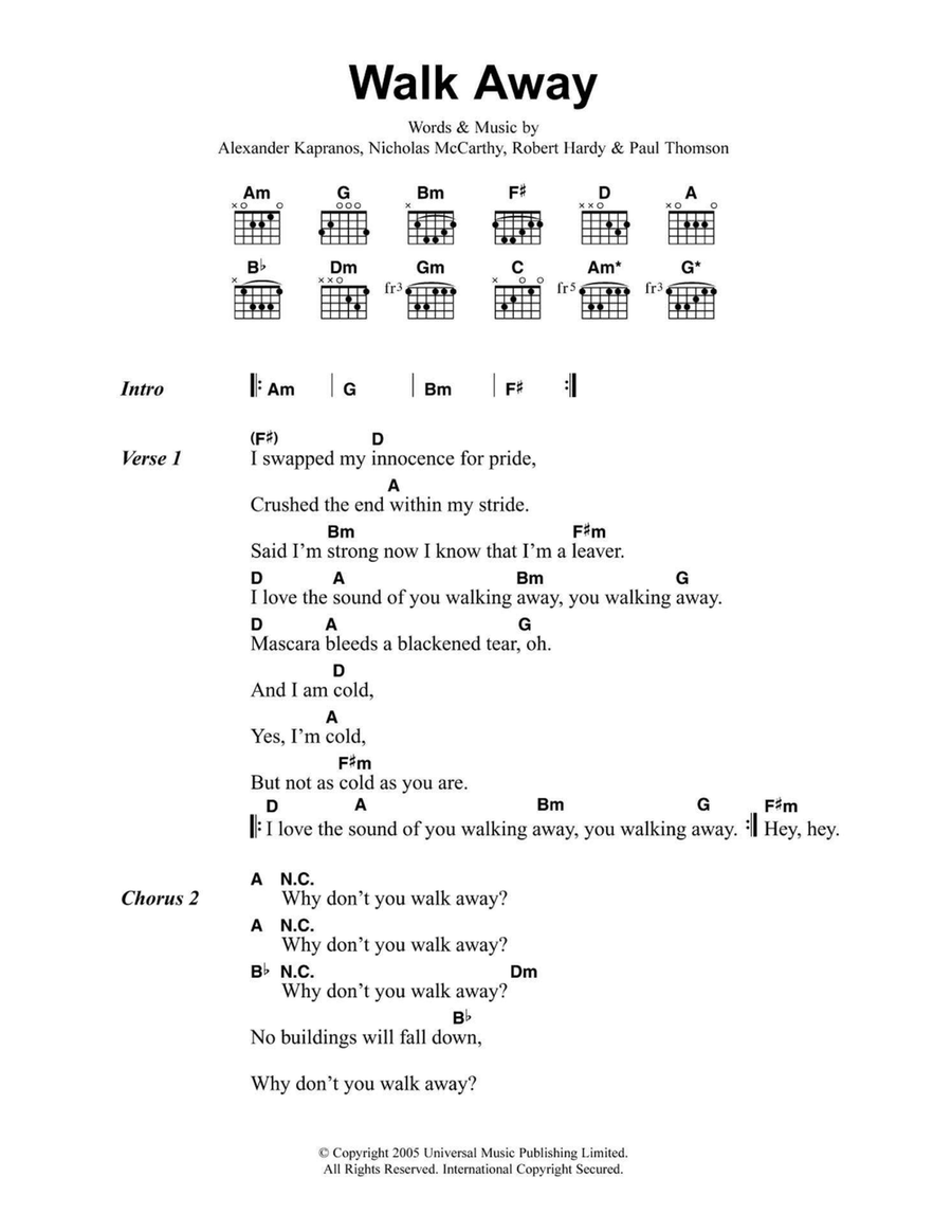 Walk Away Acoustic Guitar scores gallery preview page 1