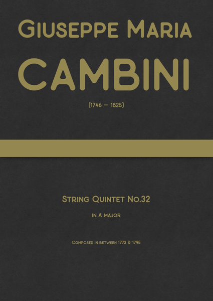 Cambini - String Quintet No.32 in A major image number null