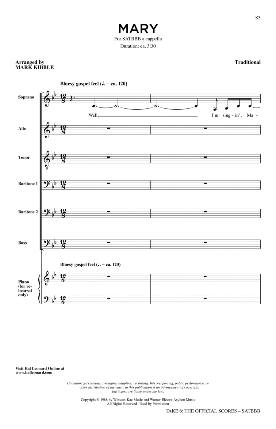 Mary Mary A Cappella scores gallery preview page 1