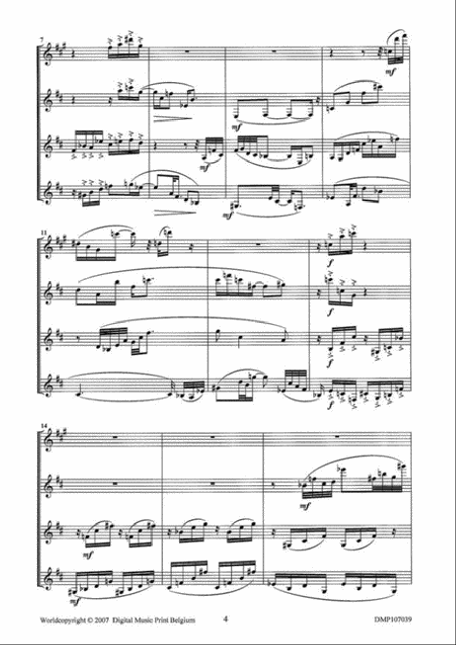 Capriccio, Dance & Chaconne Clarinet Quartet scores gallery preview page 3