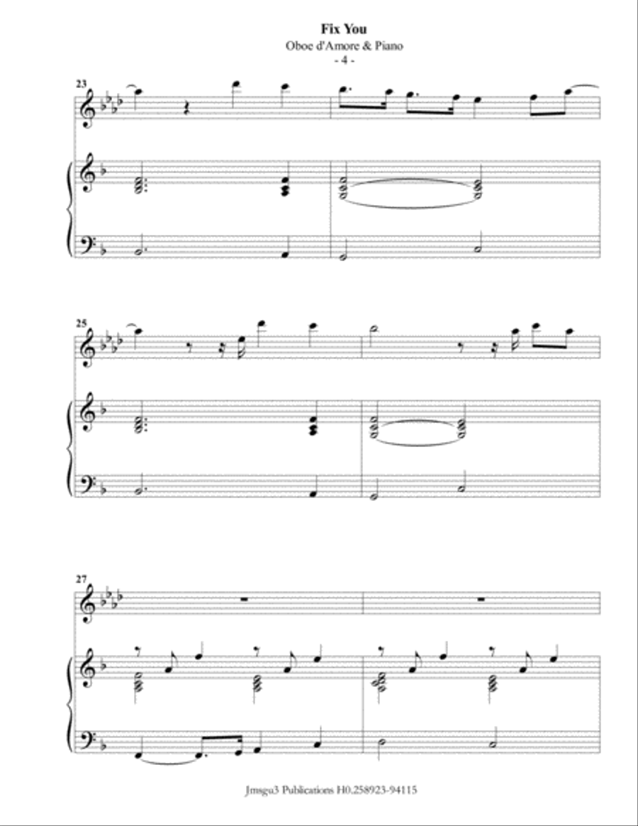 Fix You Piano scores gallery preview page 4