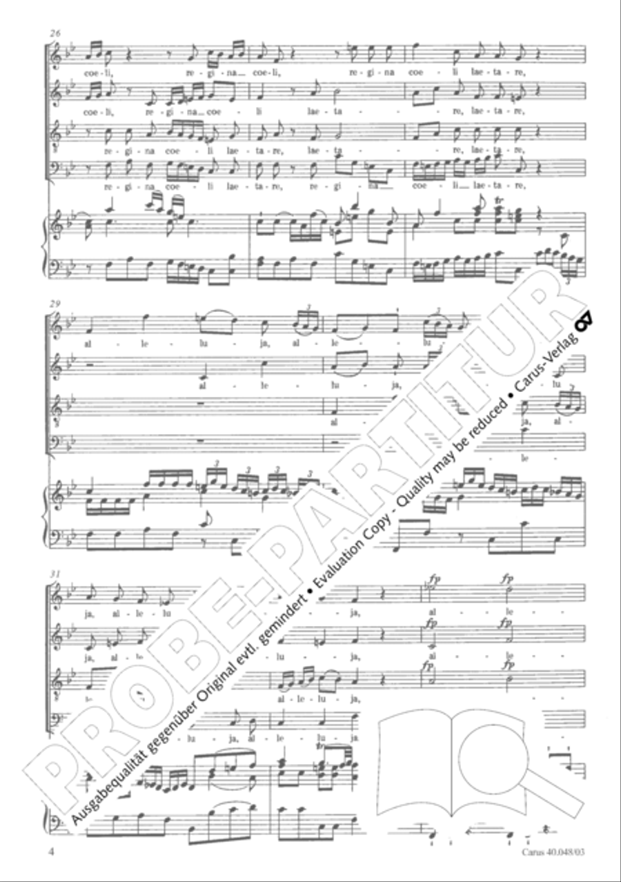 Regina coeli in B-Flat Major, K. 127 4-Part scores gallery preview page 9