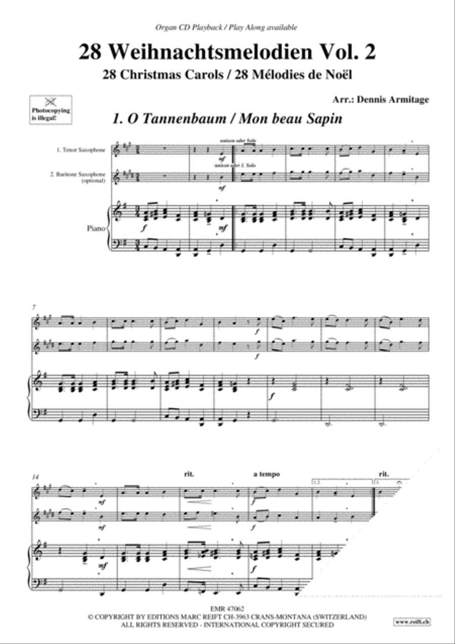 28 Weihnachtsmelodien Vol. 1 + 2 Woodwind Duet scores gallery preview page 13