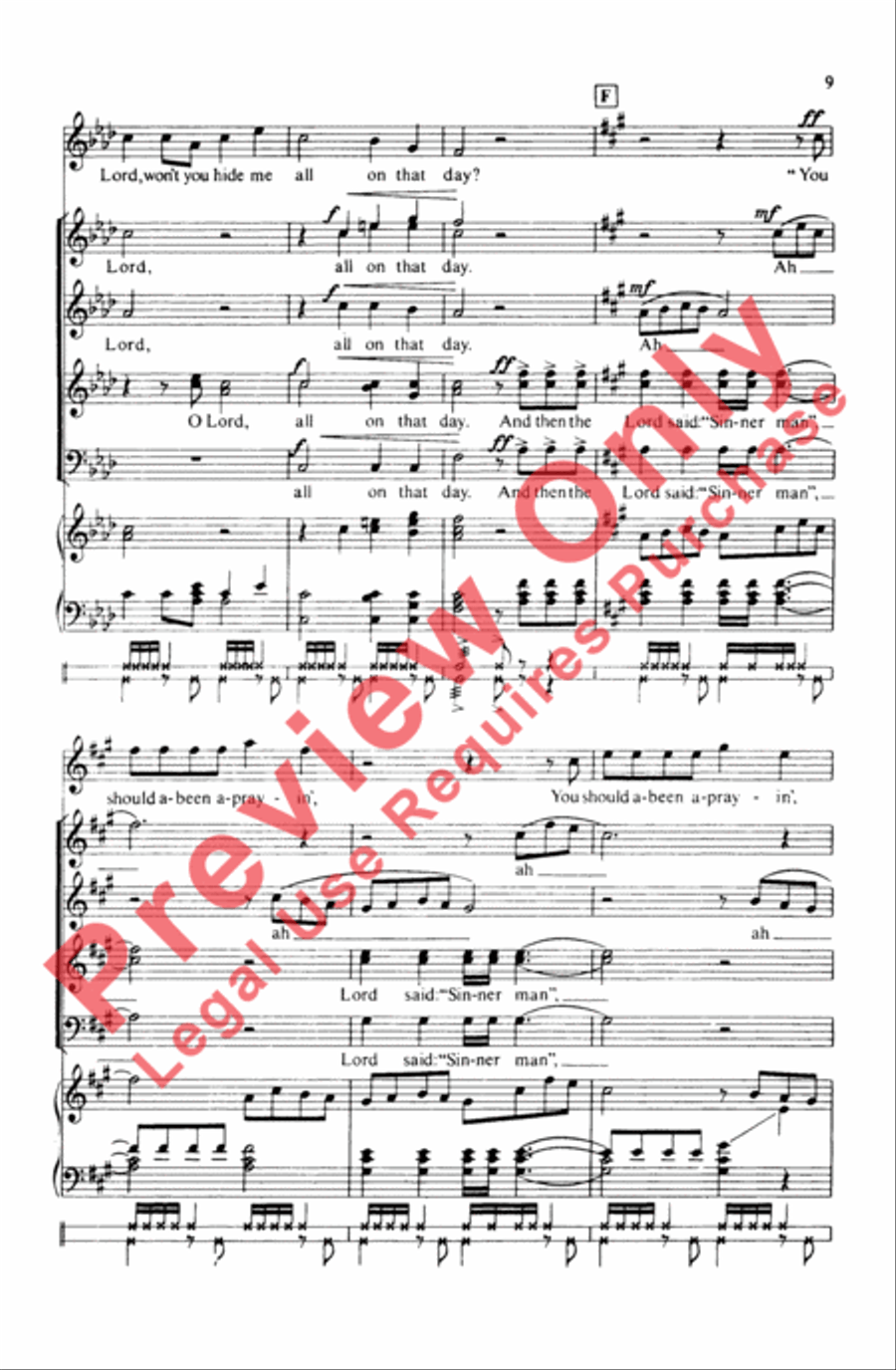 Sinner Man 4-Part scores gallery preview page 9