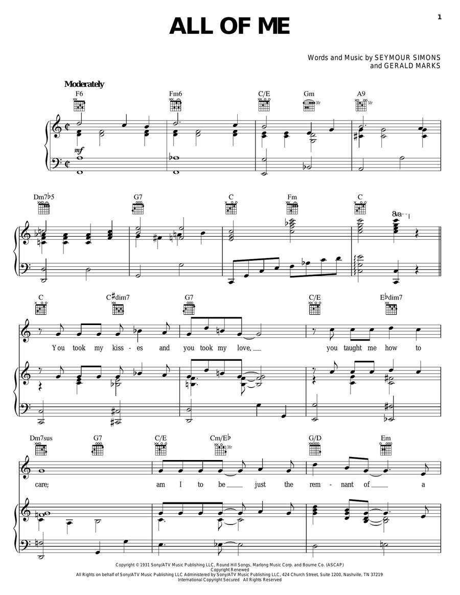 All Of Me Guitar scores gallery preview page 1