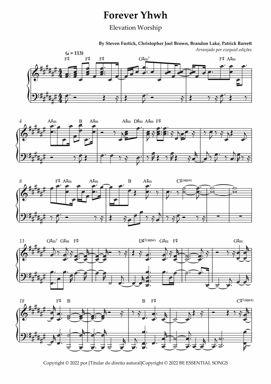 Forever Yhwh Easy Piano scores gallery preview page 1