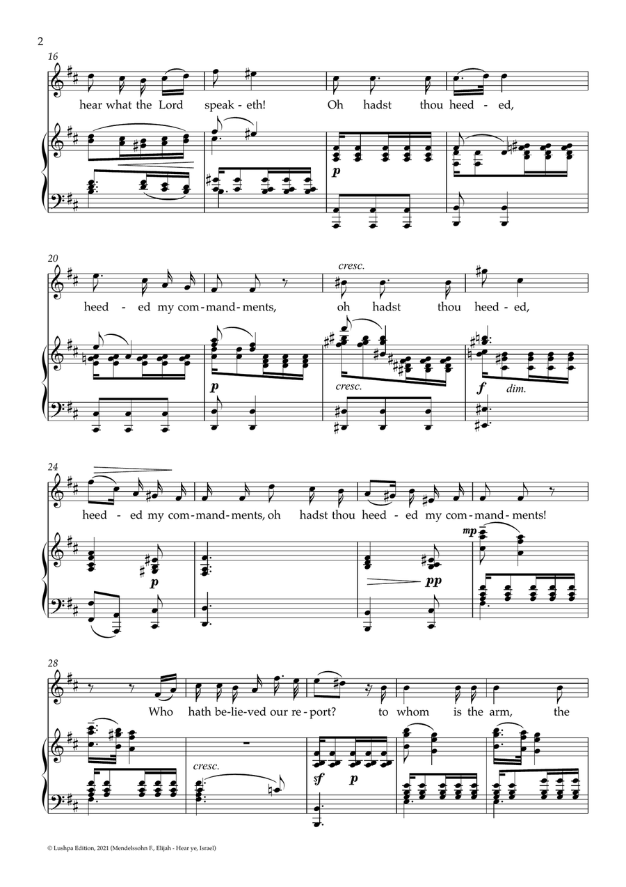 Hear ye, Israel Piano, Vocal scores gallery preview page 4