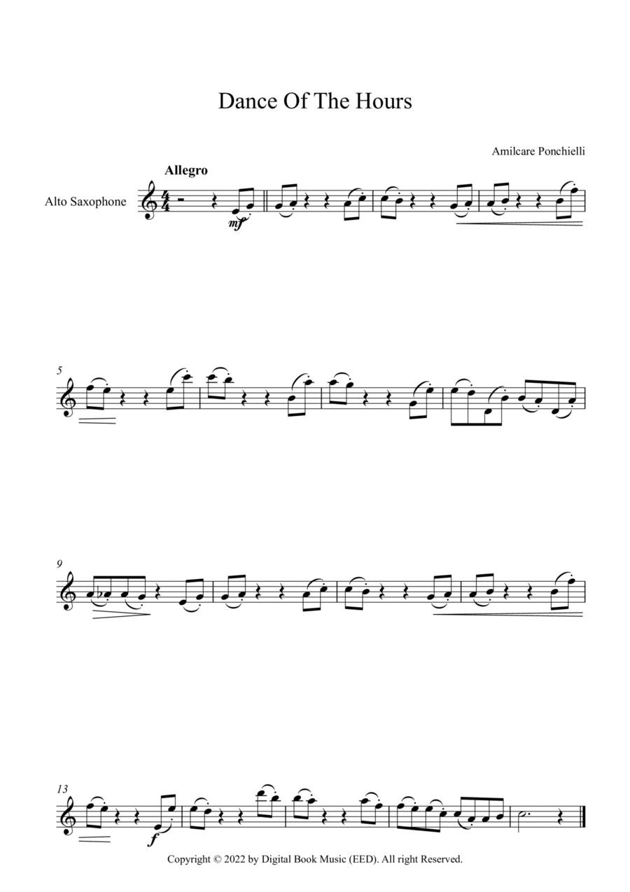 Dance Of The Hours - Amilcare Ponchielli (Alto Sax) Alto Saxophone scores gallery preview page 1
