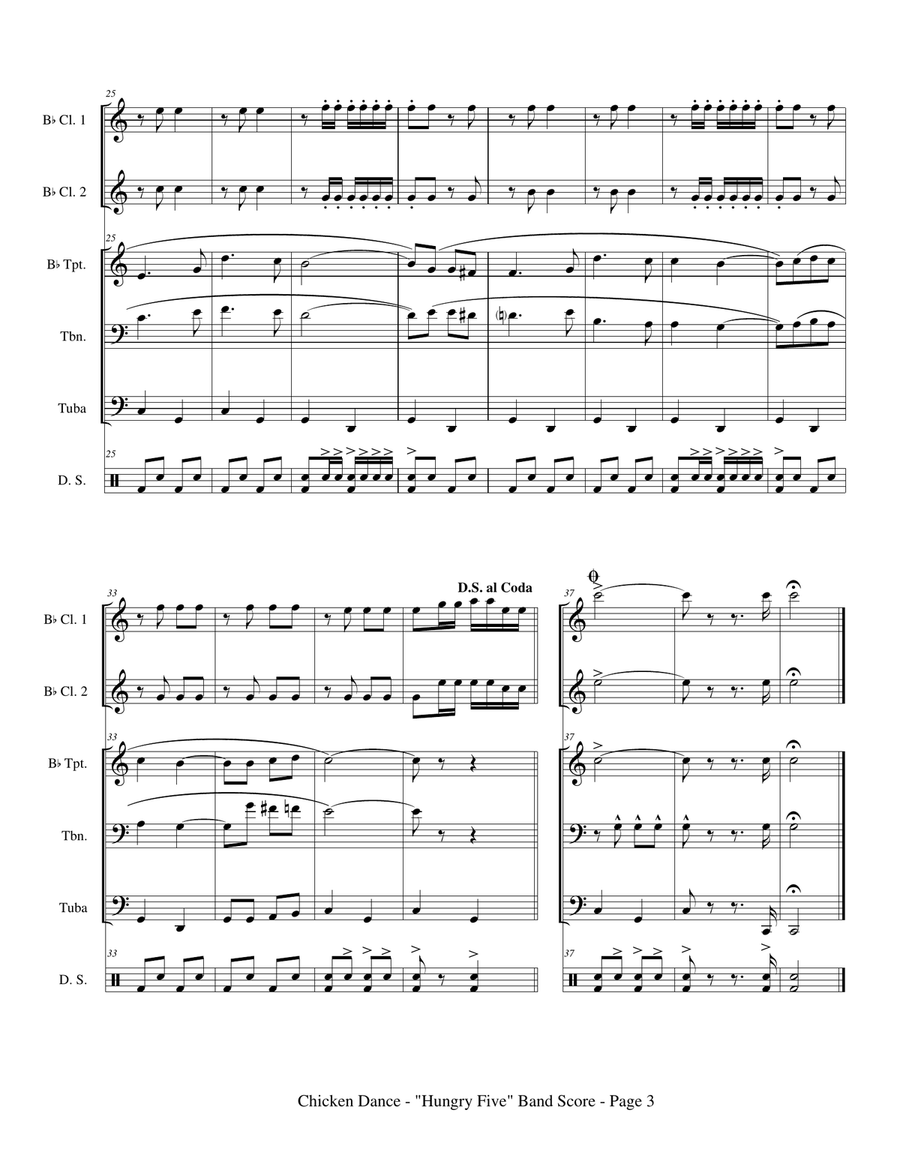 The Chicken Dance Small Ensemble scores gallery preview page 5