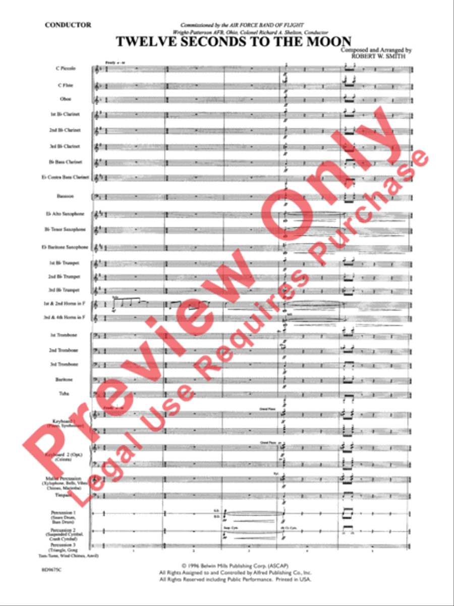 Twelve Seconds to the Moon Concert Band scores gallery preview page 4