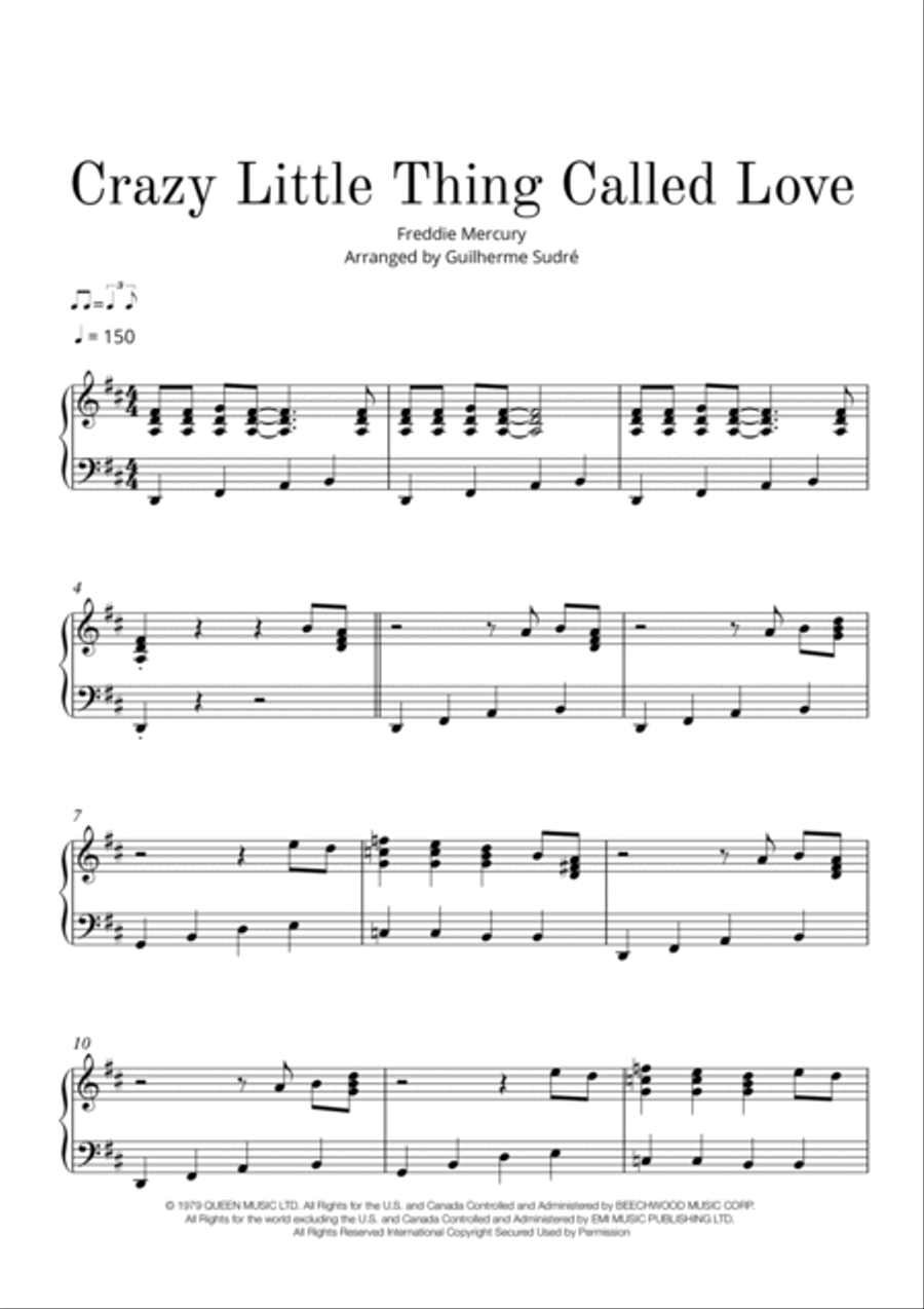 Crazy Little Thing Called Love Easy Piano scores gallery preview page 2