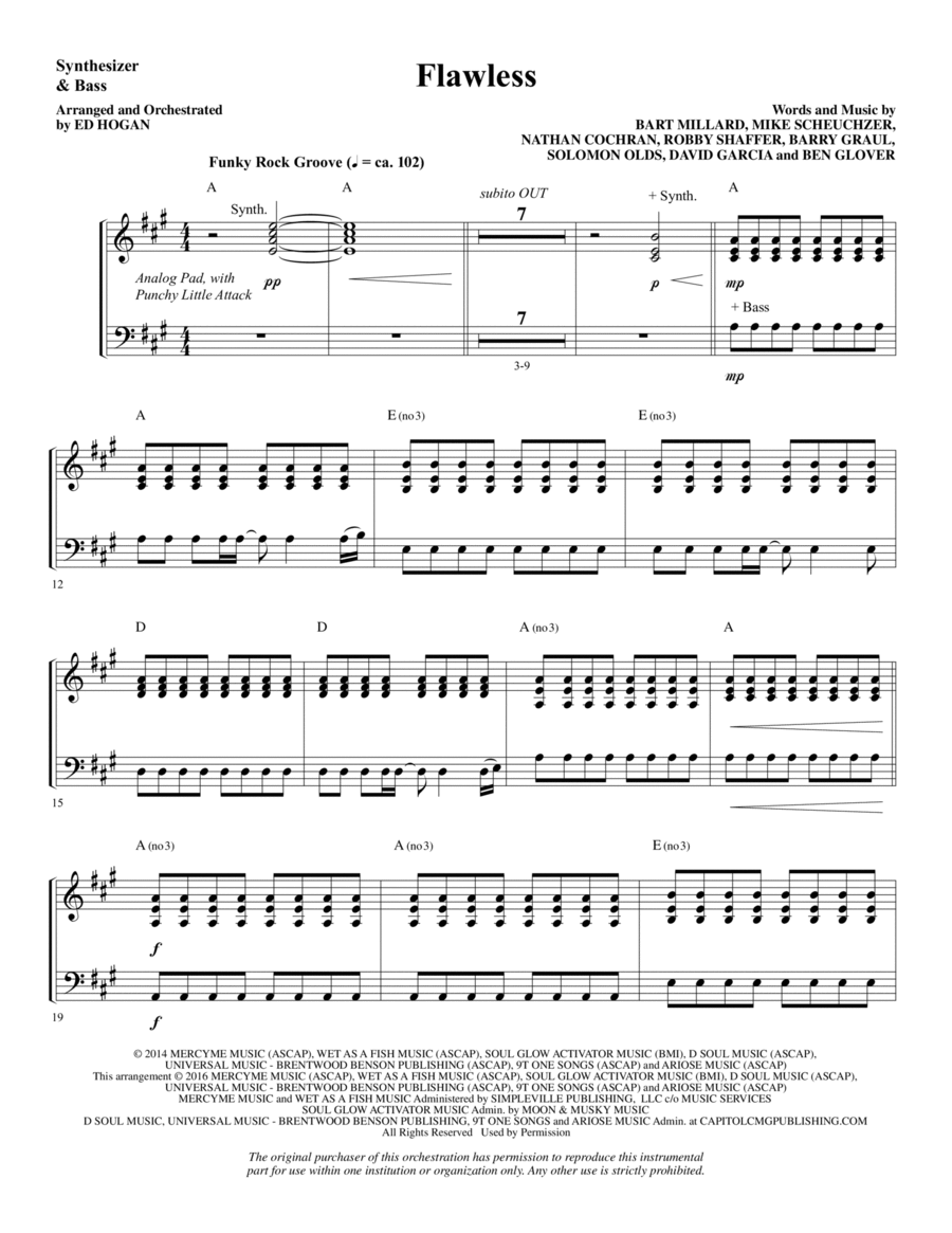 Flawless - Synthesizer & Bass Choir scores gallery preview page 1