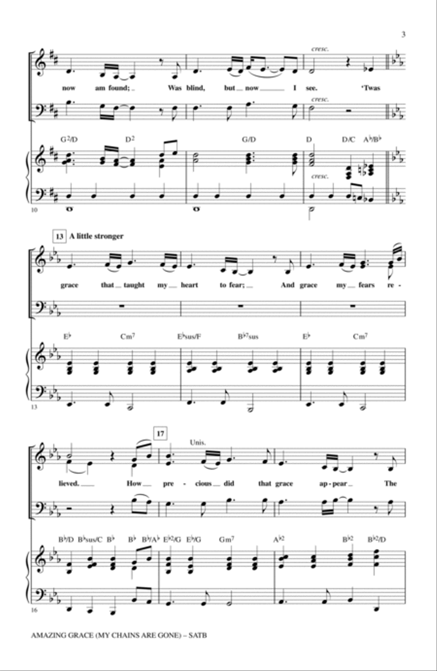 Amazing Grace (My Chains Are Gone) 4-Part scores gallery preview page 2