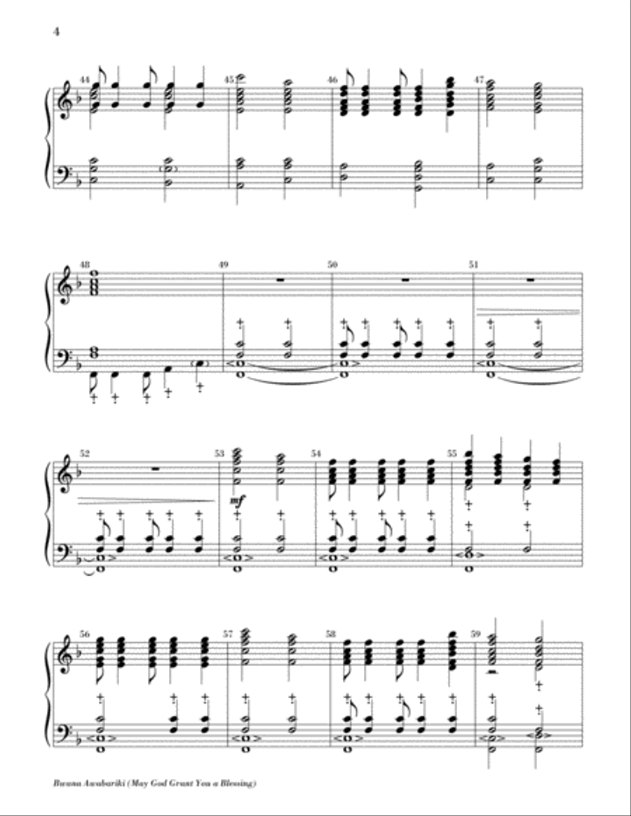 Bwana Awabariki (May God Grant You a Blessing) 5-Octaves scores gallery preview page 4