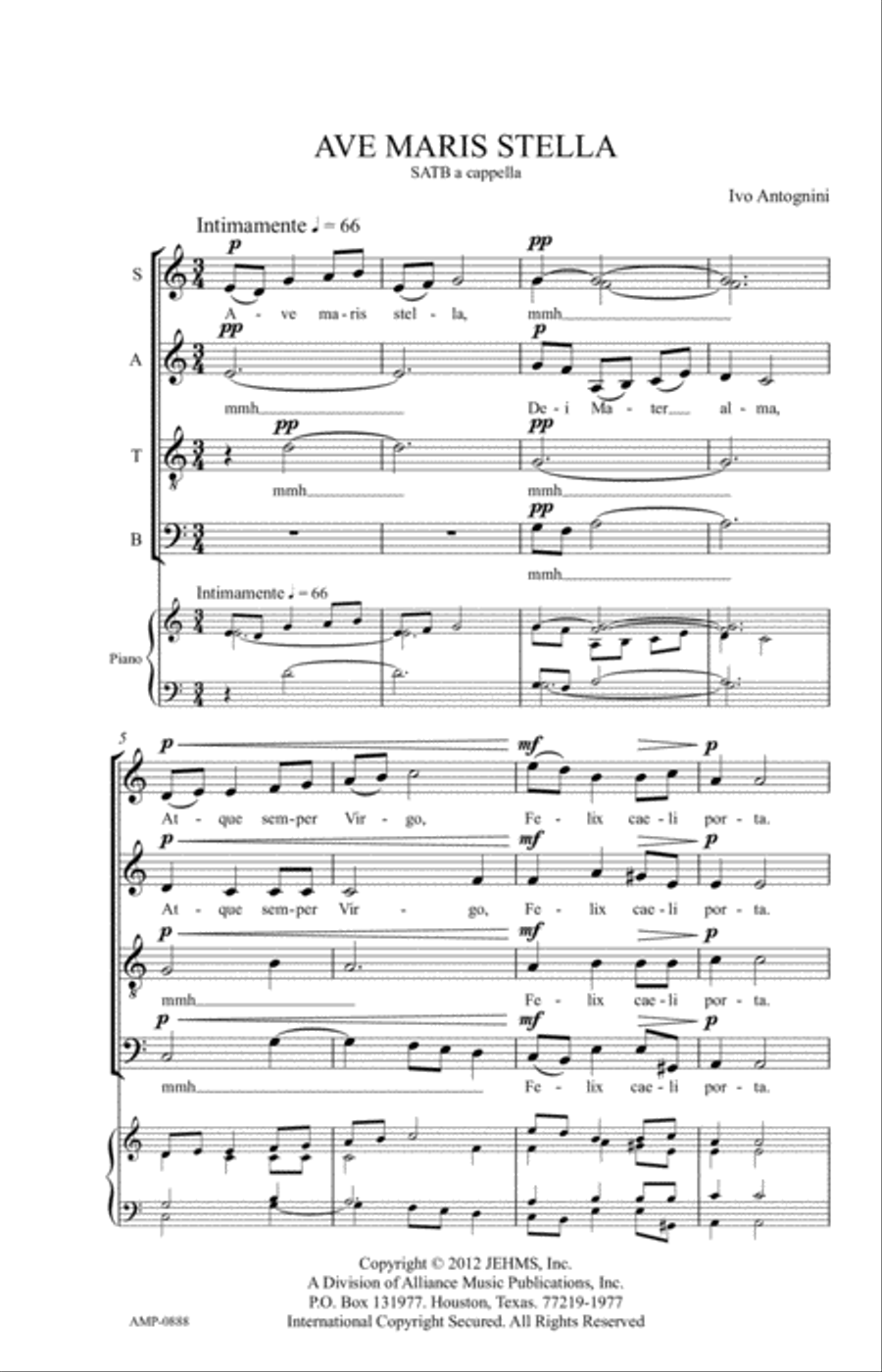 Ave Maris Stella 4-Part scores gallery preview page 2