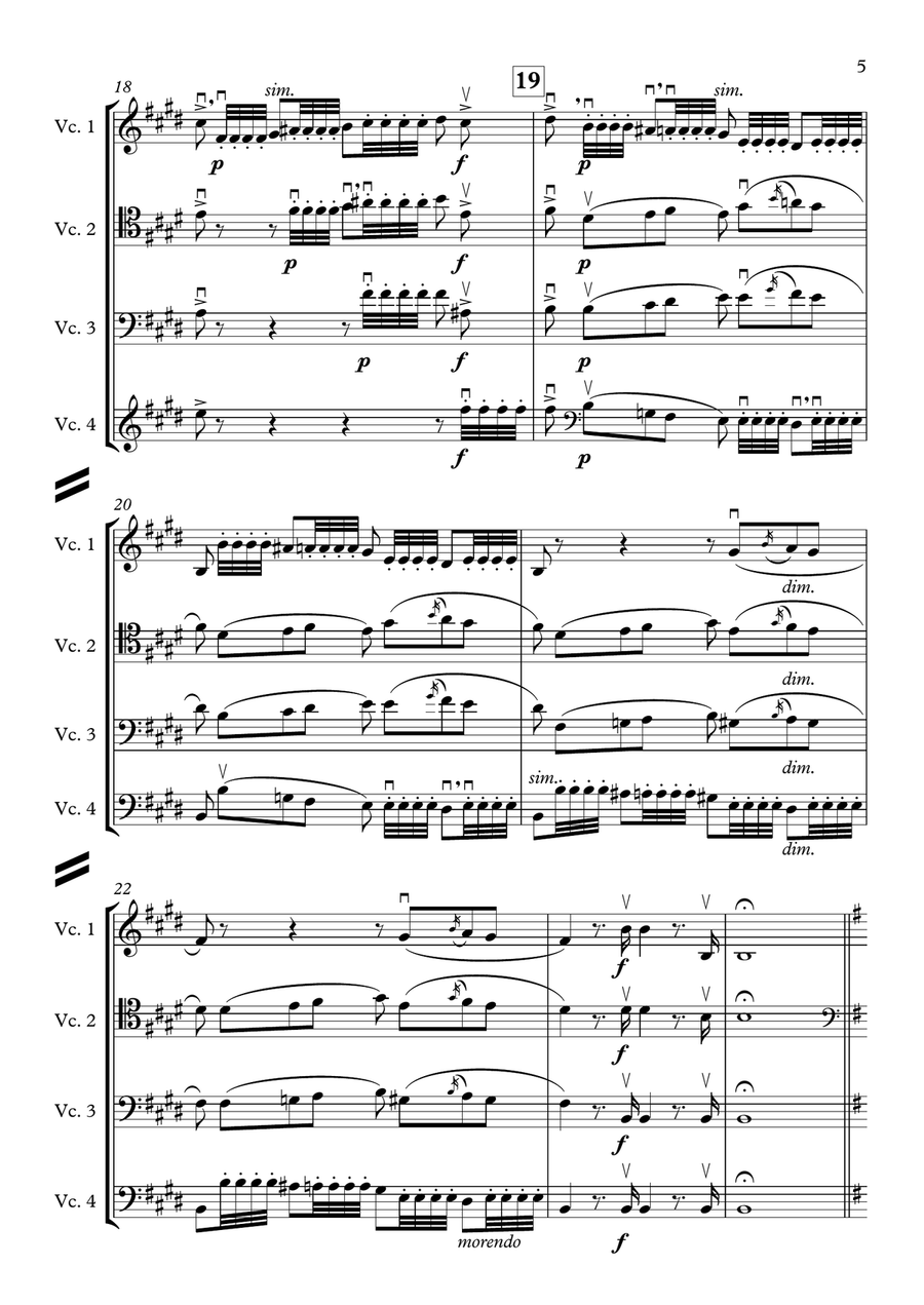 Overture to the Barber of Seville (Cello Quartet) Chamber Orchestra scores gallery preview page 5