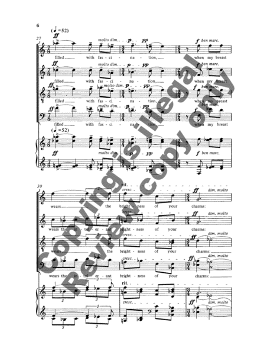 Four e.e. cummings poems: 1. it is at moments after i have dreamed 4-Part scores gallery preview page 5