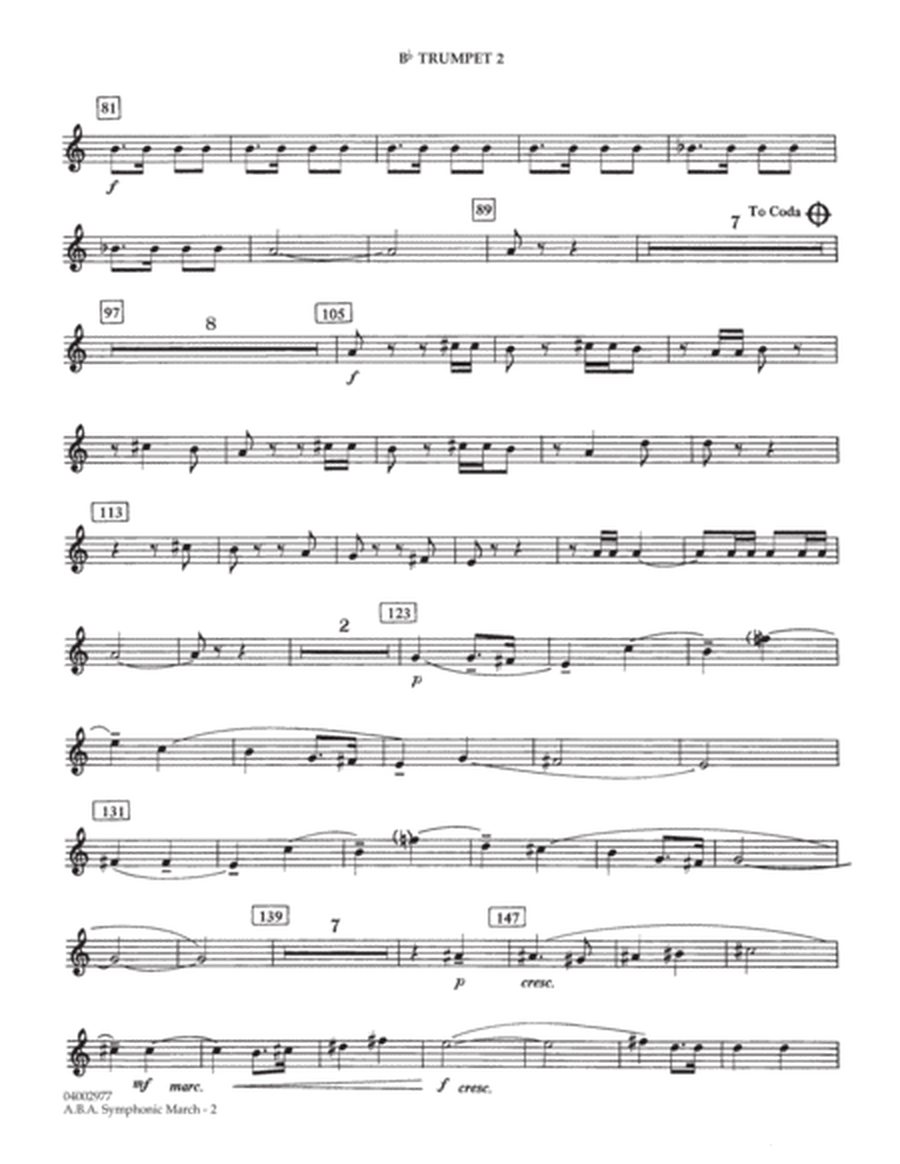 A.B.A. Symphonic March (Kitty Hawk) - Bb Trumpet 2