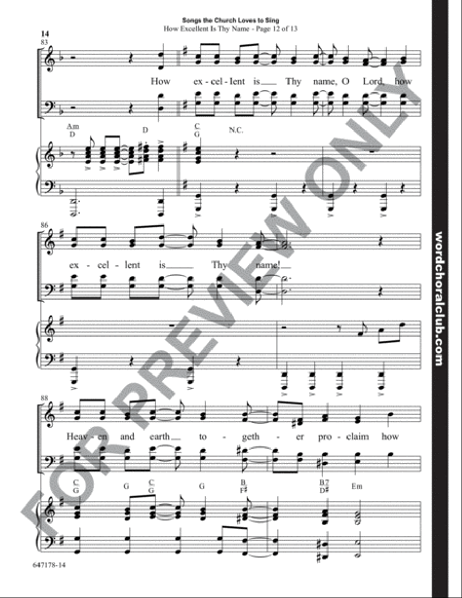 Songs the Church Loves to Sing - Choral Book 4-Part scores gallery preview page 15
