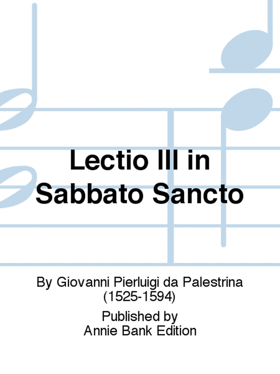 Lectio III in Sabbato Sancto