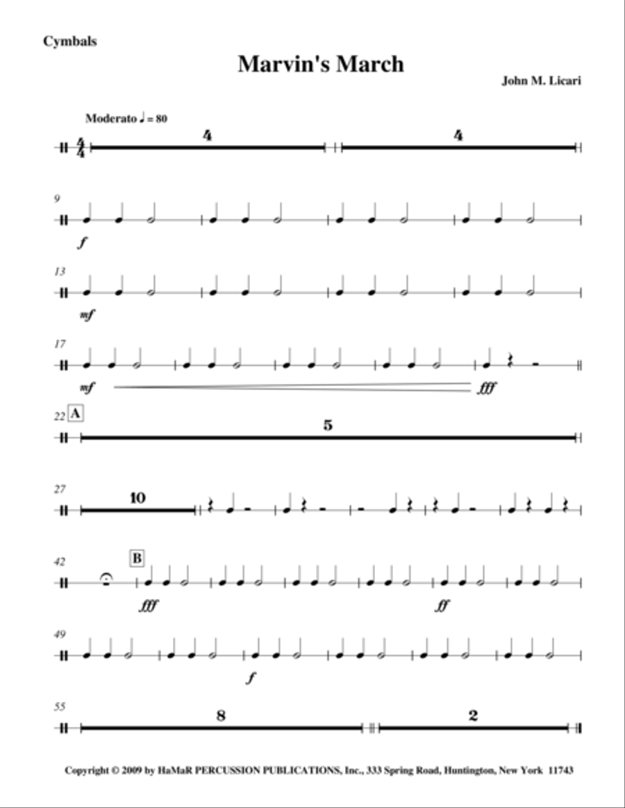 Marvin's March Percussion scores gallery preview page 1