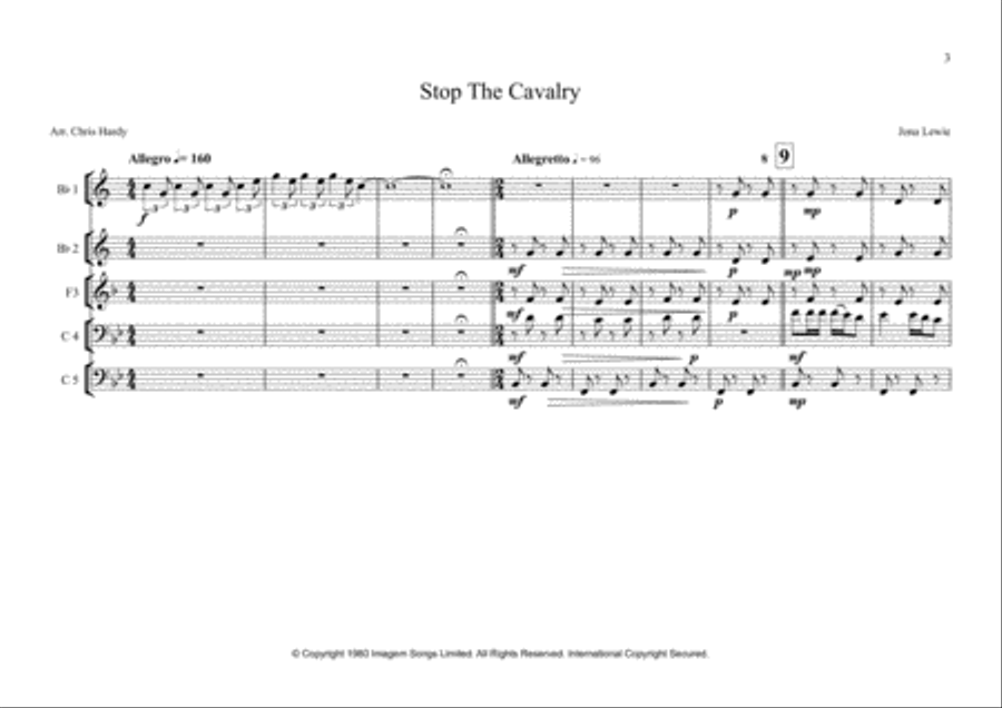 Stop The Cavalry Brass Ensemble scores gallery preview page 3