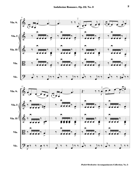 Sarasate - Andalusian Romance, Op. 22, No. 3 - Arrangement for Violin and String Quartet (SCORE)