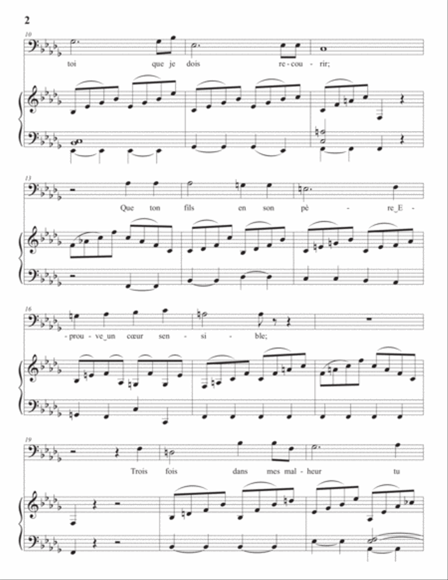 RAMEAU: Ah! qu'on daigne du moins (transposed to B-flat minor) Voice scores gallery preview page 3