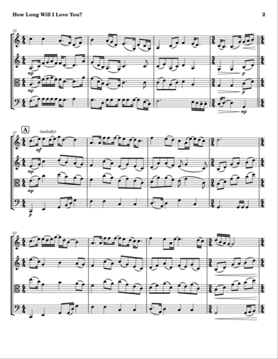 How Long Will I Love You String Trio scores gallery preview page 2