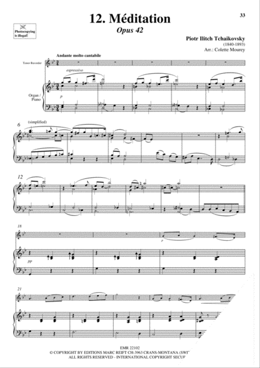 20 Greatest Meditations Tenor Recorder scores gallery preview page 14