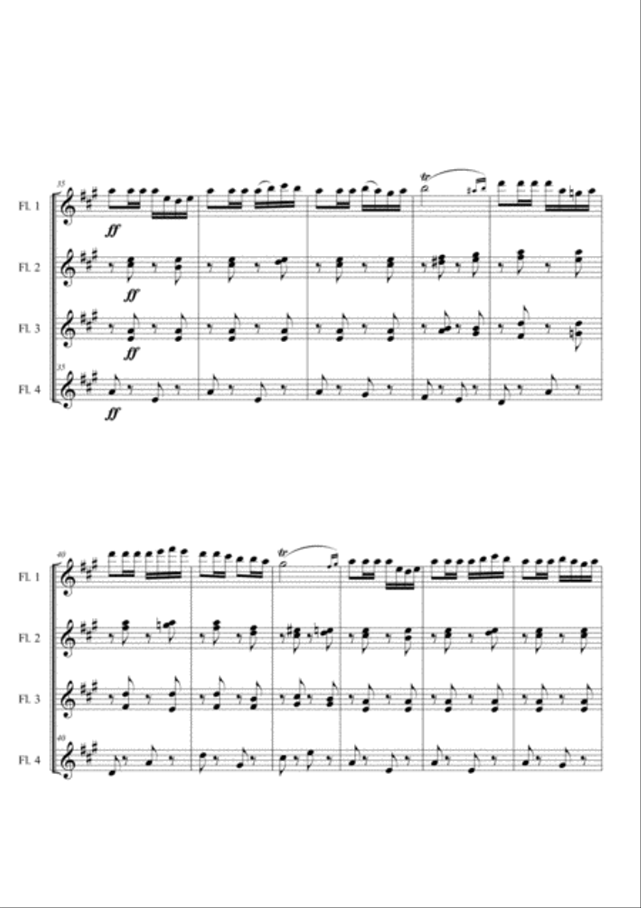 CARMEN Prelude (C-Flute Choir) Flute Choir scores gallery preview page 4