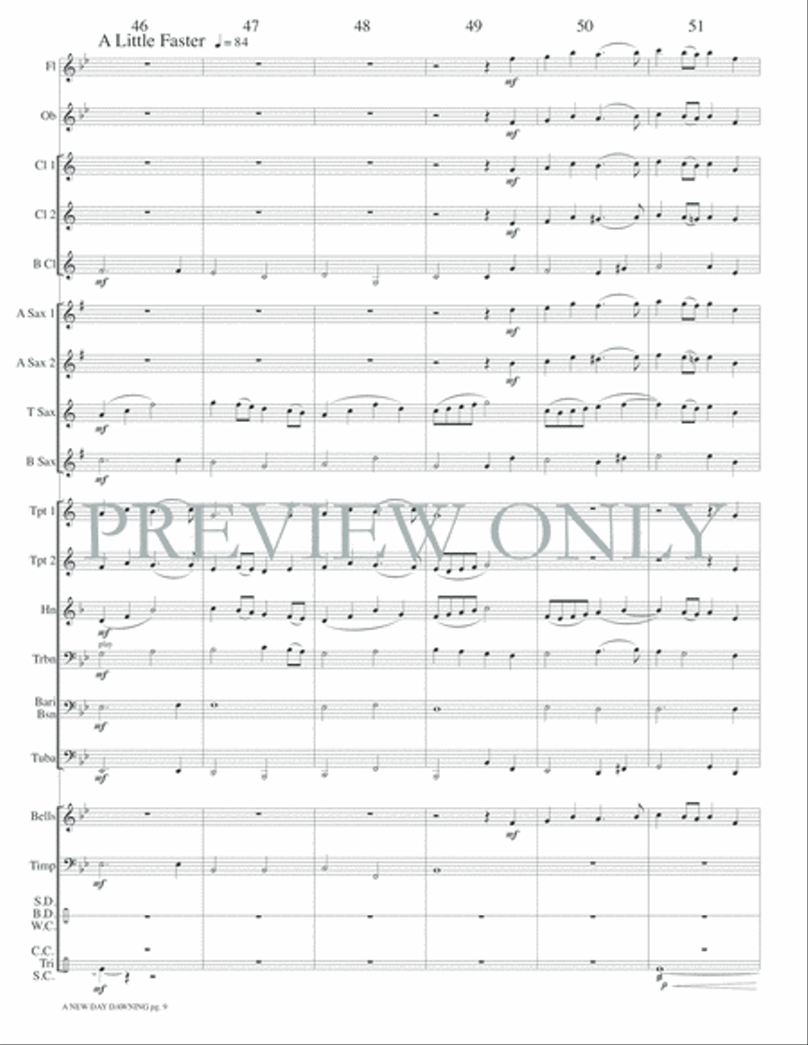 A New Day Dawning Concert Band scores gallery preview page 12