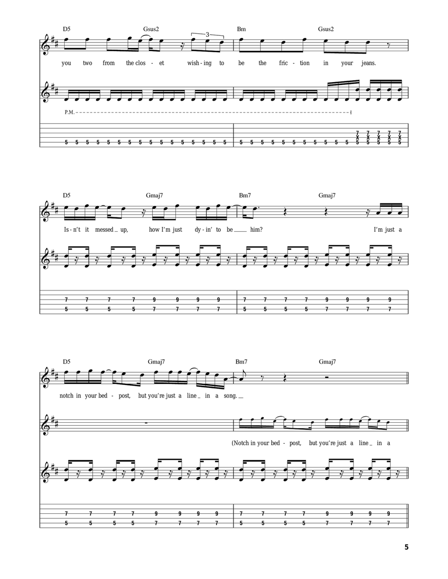 Sugar, We're Goin' Down Acoustic Guitar scores gallery preview page 5