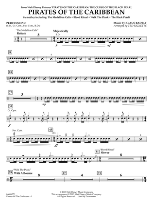Pirates of the Caribbean (Medley) (arr. Ted Ricketts) - Percussion 2