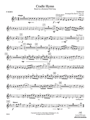 Cradle Hymn: 1st F Horn