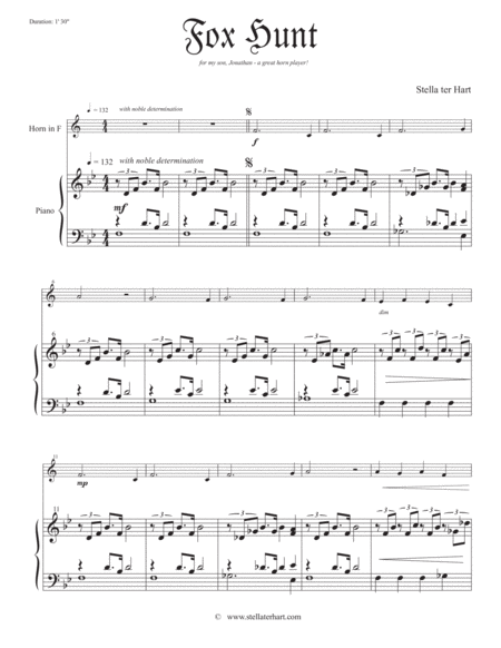 Fox Hunt - beginner French Horn in F solo image number null
