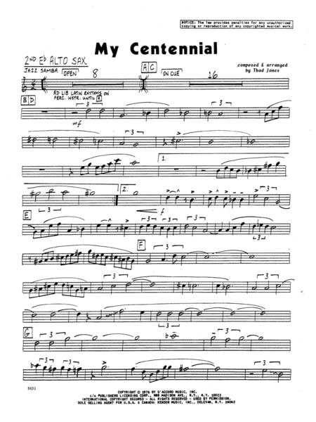 My Centennial - 2nd Eb Alto Saxophone