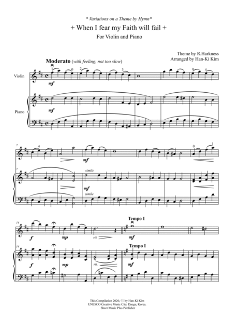 When I fear my faith will fail (For Violin and Piano) Violin Solo scores gallery preview page 2